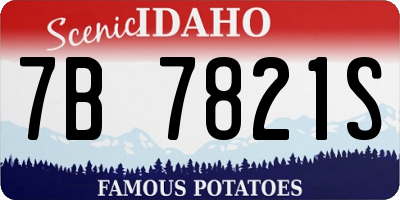 ID license plate 7B7821S