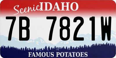 ID license plate 7B7821W