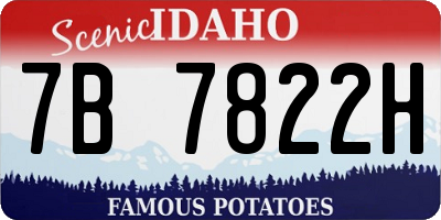 ID license plate 7B7822H