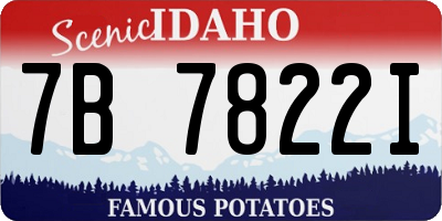 ID license plate 7B7822I