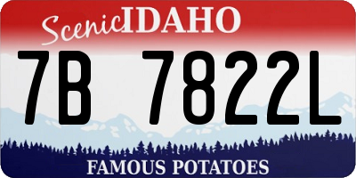ID license plate 7B7822L
