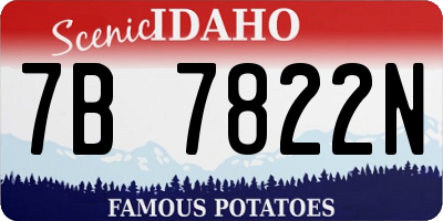 ID license plate 7B7822N