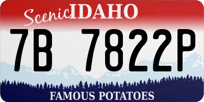 ID license plate 7B7822P