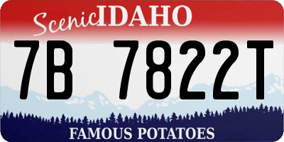 ID license plate 7B7822T