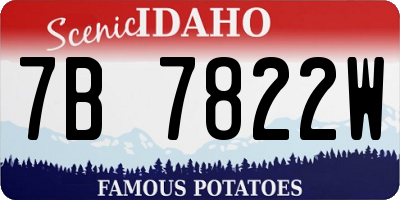 ID license plate 7B7822W