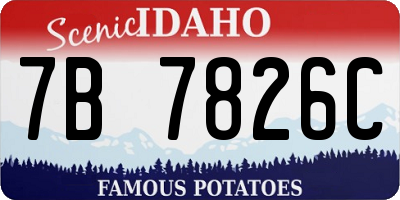 ID license plate 7B7826C