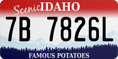 ID license plate 7B7826L
