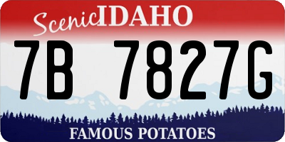 ID license plate 7B7827G