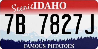 ID license plate 7B7827J