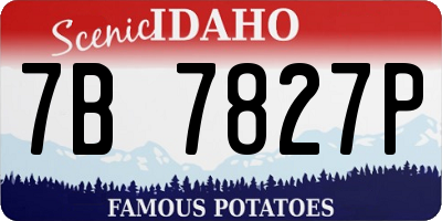 ID license plate 7B7827P