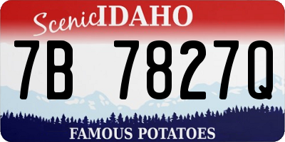 ID license plate 7B7827Q