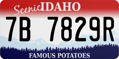 ID license plate 7B7829R
