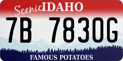ID license plate 7B7830G
