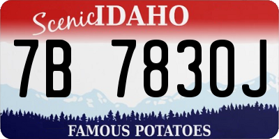 ID license plate 7B7830J