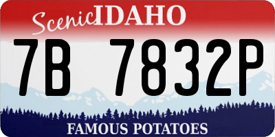 ID license plate 7B7832P