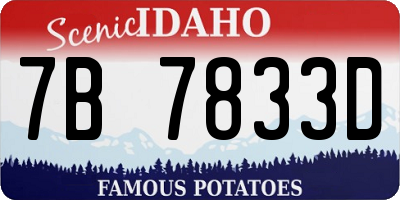 ID license plate 7B7833D