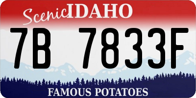ID license plate 7B7833F