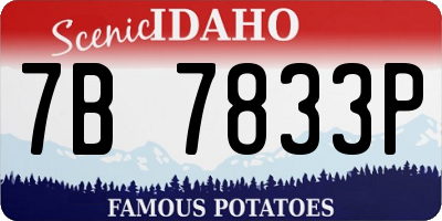 ID license plate 7B7833P
