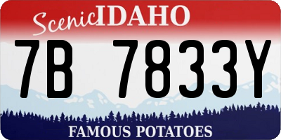 ID license plate 7B7833Y