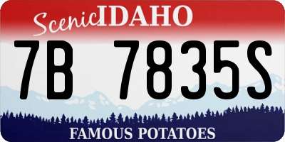 ID license plate 7B7835S