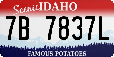 ID license plate 7B7837L