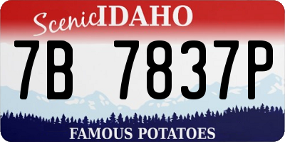 ID license plate 7B7837P