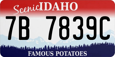 ID license plate 7B7839C