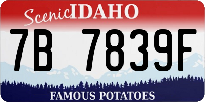 ID license plate 7B7839F