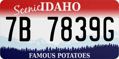 ID license plate 7B7839G