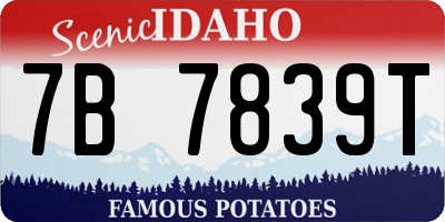 ID license plate 7B7839T