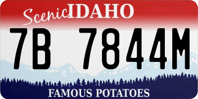 ID license plate 7B7844M