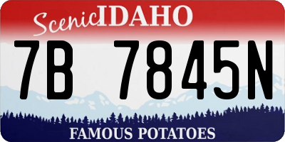 ID license plate 7B7845N