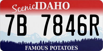 ID license plate 7B7846R