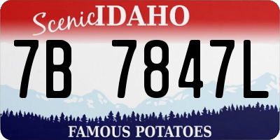 ID license plate 7B7847L