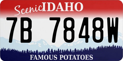ID license plate 7B7848W