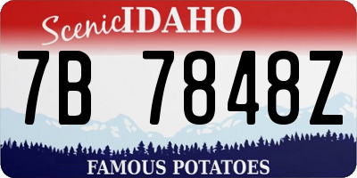 ID license plate 7B7848Z