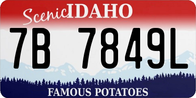 ID license plate 7B7849L