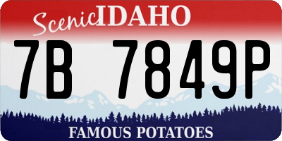 ID license plate 7B7849P