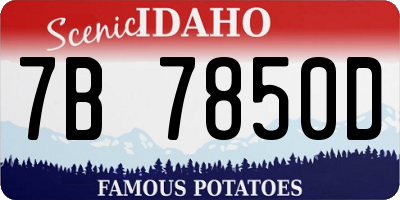 ID license plate 7B7850D
