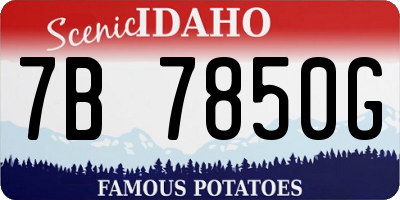 ID license plate 7B7850G
