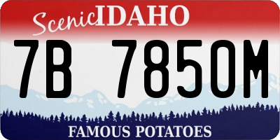 ID license plate 7B7850M