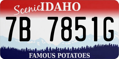 ID license plate 7B7851G