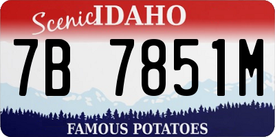 ID license plate 7B7851M