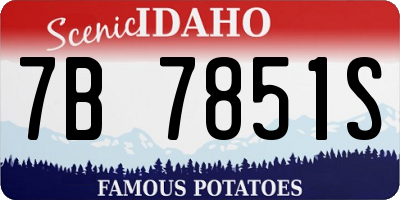 ID license plate 7B7851S