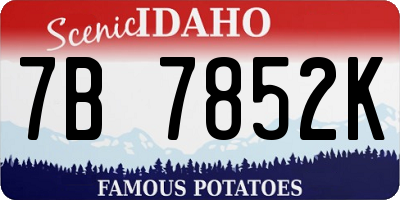 ID license plate 7B7852K
