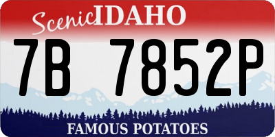 ID license plate 7B7852P