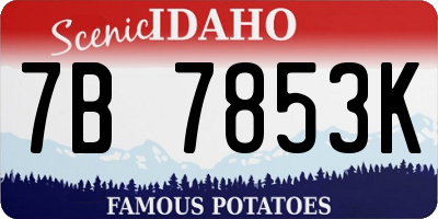 ID license plate 7B7853K