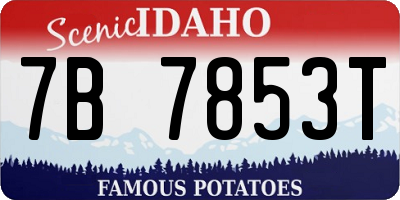 ID license plate 7B7853T