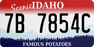 ID license plate 7B7854C
