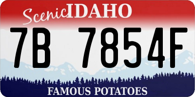 ID license plate 7B7854F